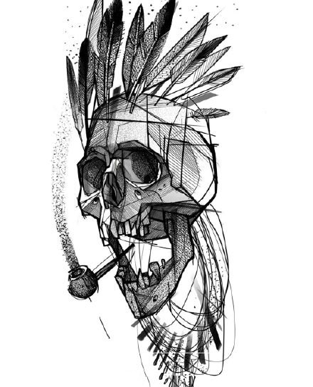 26张黑色的点刺设计感手稿图片