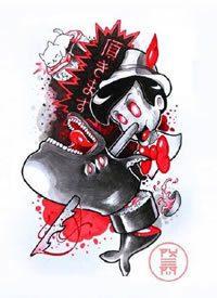 红黑色的一组超个性暗黑手稿欣赏