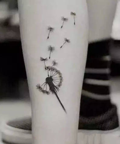 小清新的一组唯美蒲公英纹身图片