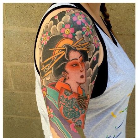 漂亮的一组艺伎纹身图案欣赏
