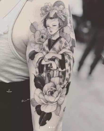 18张漂亮的日本艺妓纹身图案作品
