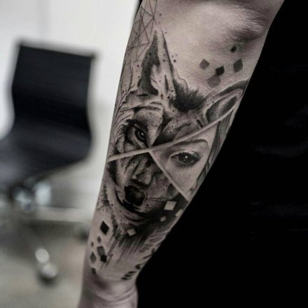 9想很有创意的一组黑灰点刺纹身图案