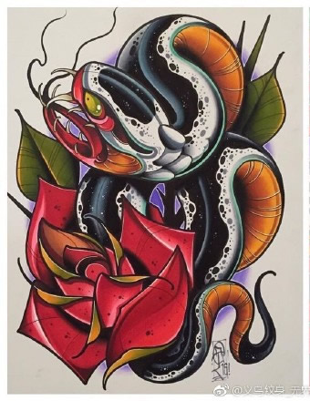 27张新传统风格的炫彩手稿图案