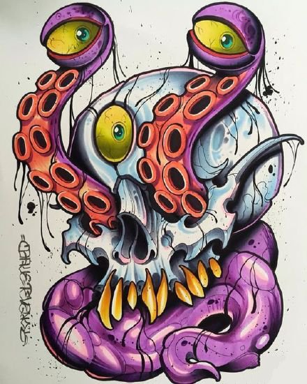 27张新传统风格的炫彩手稿图案