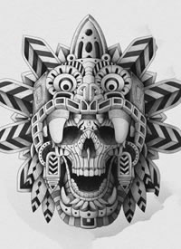 超酷的一组动物黑灰插画纹身手稿