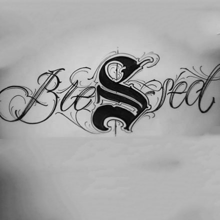 一组简单的花体英文纹身手稿欣赏