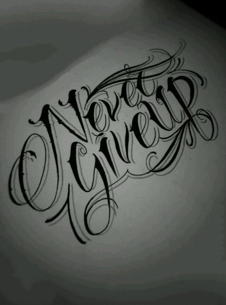 一组简单的花体英文纹身手稿欣赏