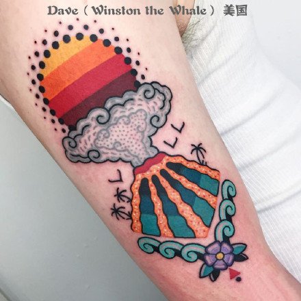 色彩缤纷的一组炫彩色纹身图案9张