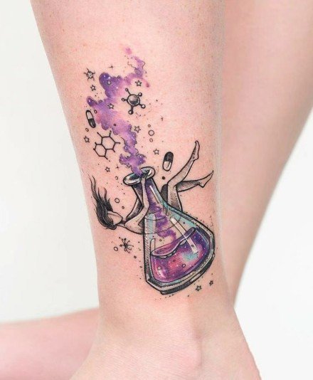 15张好看的小水彩色纹身图案