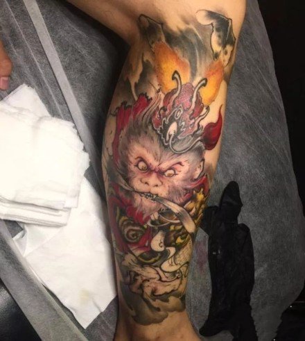 一组斗战胜佛孙悟空的纹身作品和线稿赏析