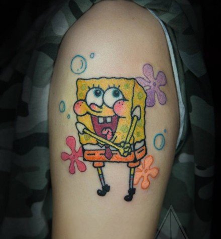 卡通动画海绵宝宝的纹身图片9张