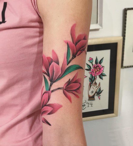 线条与彩色搭配的一组小清新纹身图案