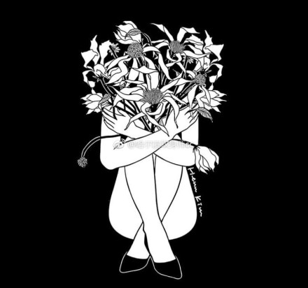 33组抽象黑灰人物创意纹身手稿