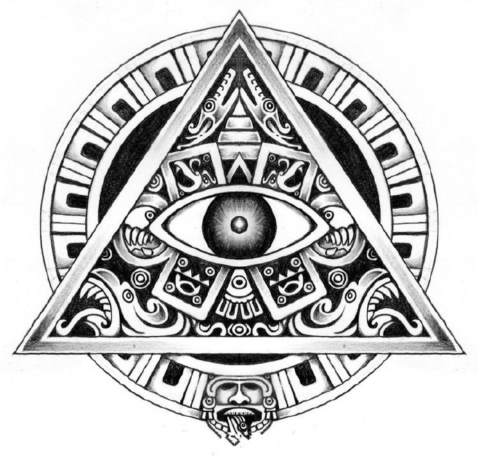 20组黑白上帝之眼纹身手稿图案