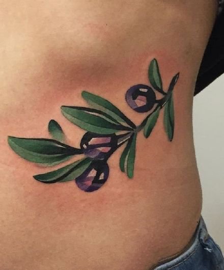 9张橄榄枝和果实的植物纹身图案