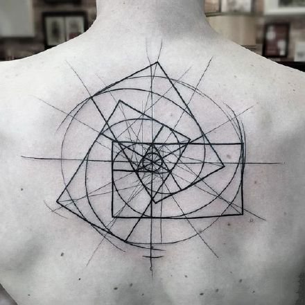 个性的一组几何图形纹身图案9张