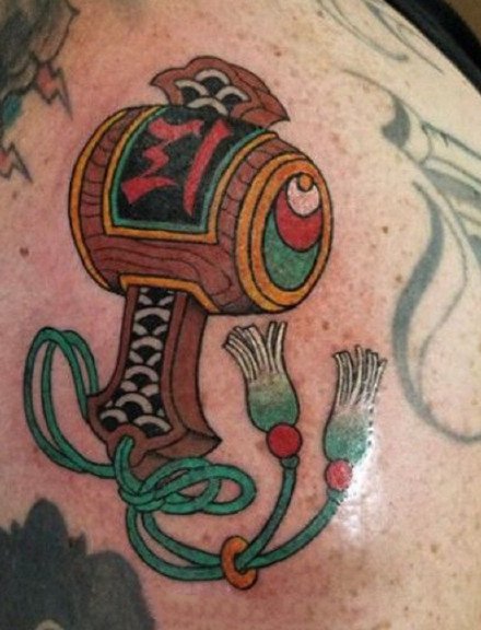 日式传统的小福鼓纹身图案9张