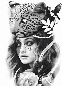 30张欧美包大臂人物写实手稿图案