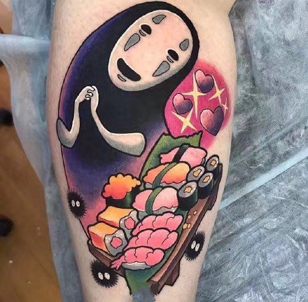 千与千寻里的无脸男系列纹身图片