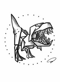 简约小清新的几何小动物纹身手稿