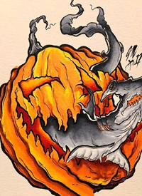 怪异的一组school鲨鱼纹身手稿图案