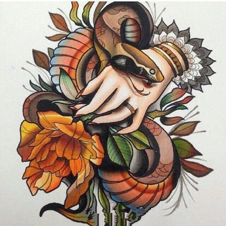 48张newschool风格的彩色纹身手稿