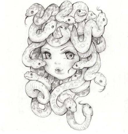 一组素描卡通纹身素材手稿图片