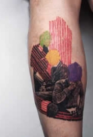 一组暗彩色的插画纹身作品图片
