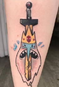 一组new school 风格的水彩卡通纹身图