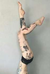 小图拼接的性感花腿纹身欣赏