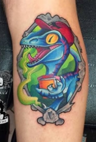卡通版的一组炫彩newschool纹身作品图片