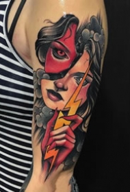 一组new school风格的欧美美女人像纹身