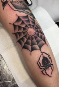 手肘部的一组蜘蛛网纹身图片缩略频道推荐图
