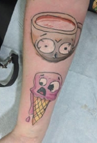 和咖啡相关的一组主题纹身图片