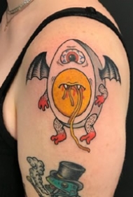 日式可爱风格的传统小怪物妖怪纹身