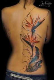 9张漂亮的水彩和写实结合的彩色纹身图案