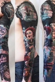 漂亮的一组卡通大花臂纹身图案