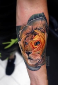 艳丽的一组3d玫瑰花朵创意纹身图案