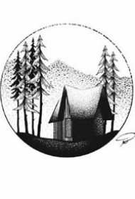 点刺几何风格的18张小鹿纹身手稿图片