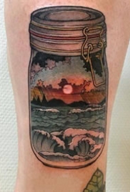 一组玻璃瓶瓶罐罐的纹身图片欣赏