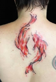 漂亮的一组小鱼双鱼的纹身作品9张