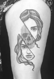 很有创意的一组几何线条黑灰纹身图