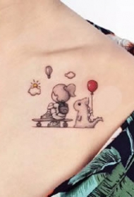 1+28张小清新风格的的卡通潮流纹身作品