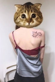 超简约的一组小枫叶纹身图片