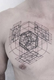 个性的一组几何图形纹身图案9张