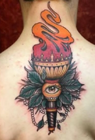 school风格的一组个性上帝之眼纹身图案