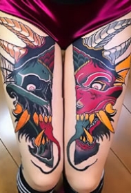 彩色般若：很漂亮的一组彩色般若纹身图案