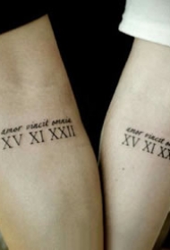 精致的罗马数字小清新纹身图片