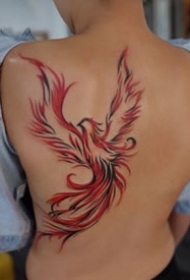 9张红色的火凤凰纹身图案