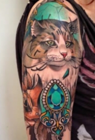 18张newschool风格的彩色动物纹身图案